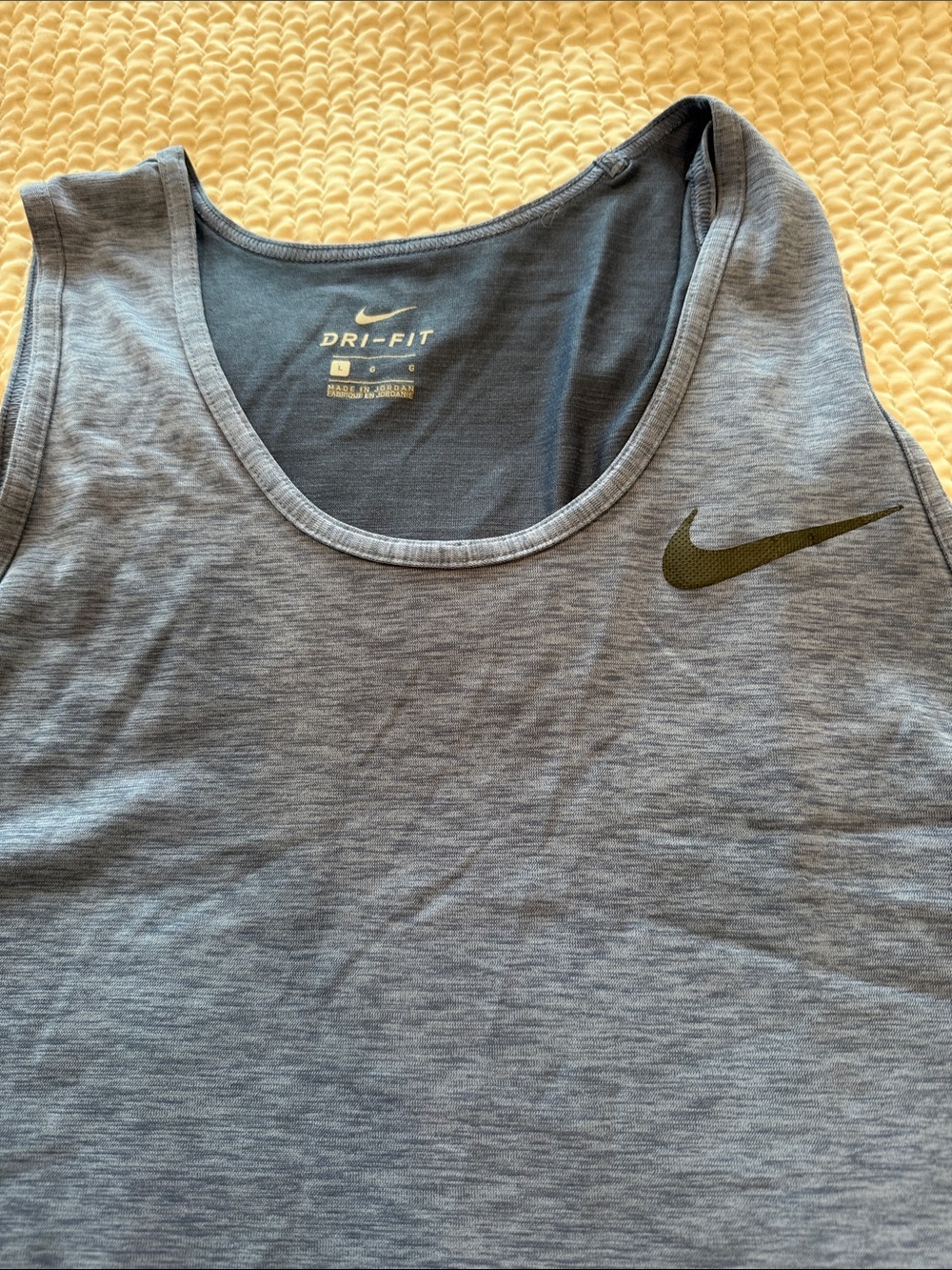 Nike Men's blue Dri-FIT Tank with black Swoosh
